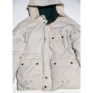 Vintage Adam Spencer White Hooded Down Parka Men's M 38–40